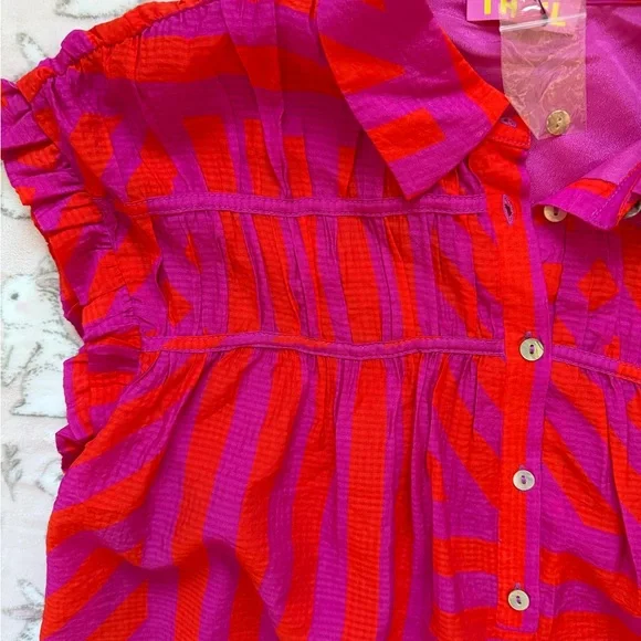 THML Red & Pink Geometric Dress NWT - Picture 2 of 4